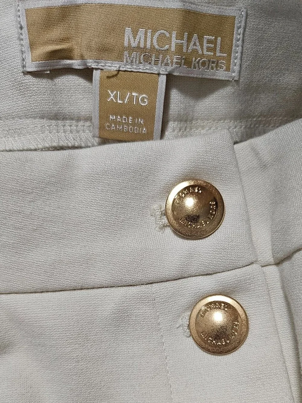 Michael Kors Bone White High Rise Flare Pull On Pants XL QR530RZEZT